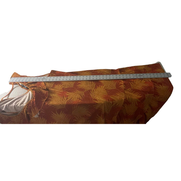 Mlle Gabrielle 3X Tropical Print Dress Orange Yellow Ruffled Sleeveless Plus - Picture 6 of 10